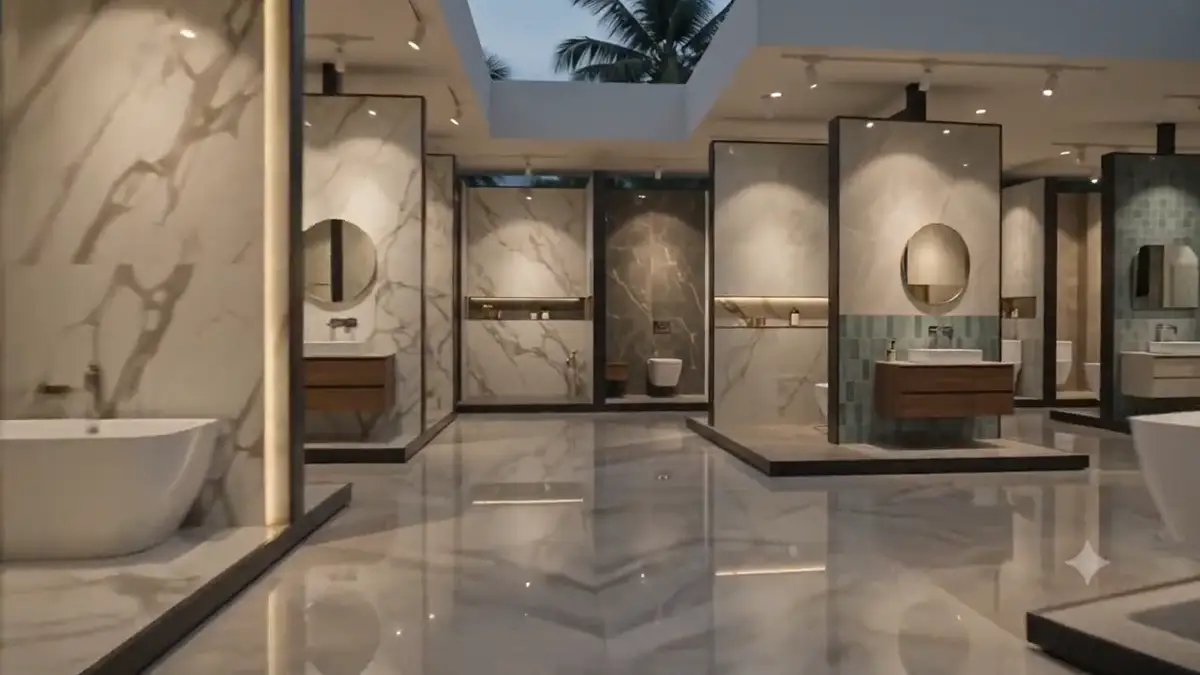 Tile Story showroom — marble and designer bathroom displays